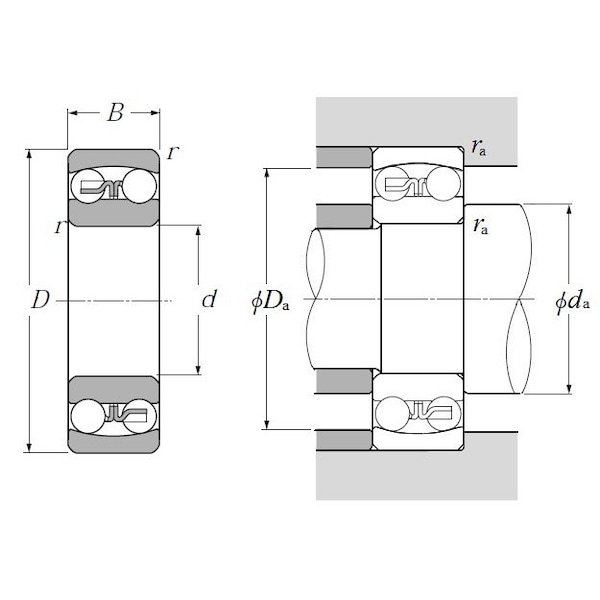 NTN 1205T2C4, SelfAligning Ball Bearing  25 Mm Id X 52 Mm Od X 15 Mm W Cylindrical Bore Open